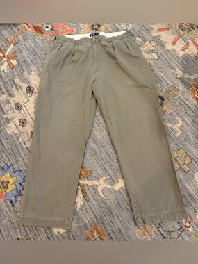 Vtg Polo Ralph Lauren Andrew Pant Men 40x30 Chino Classic Fit pleat front khaki